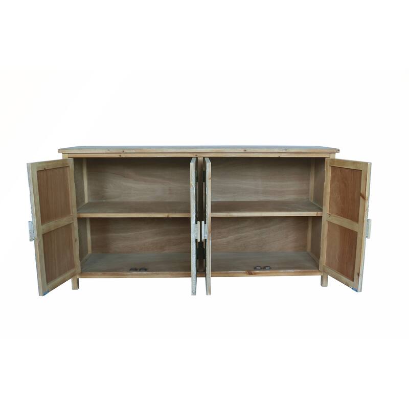 60in White Accent Cabinet with 4 Doors