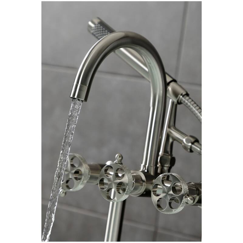 Kingston Brass AE810.RKX Webb Deck Mounted Tub Filler with Built-In