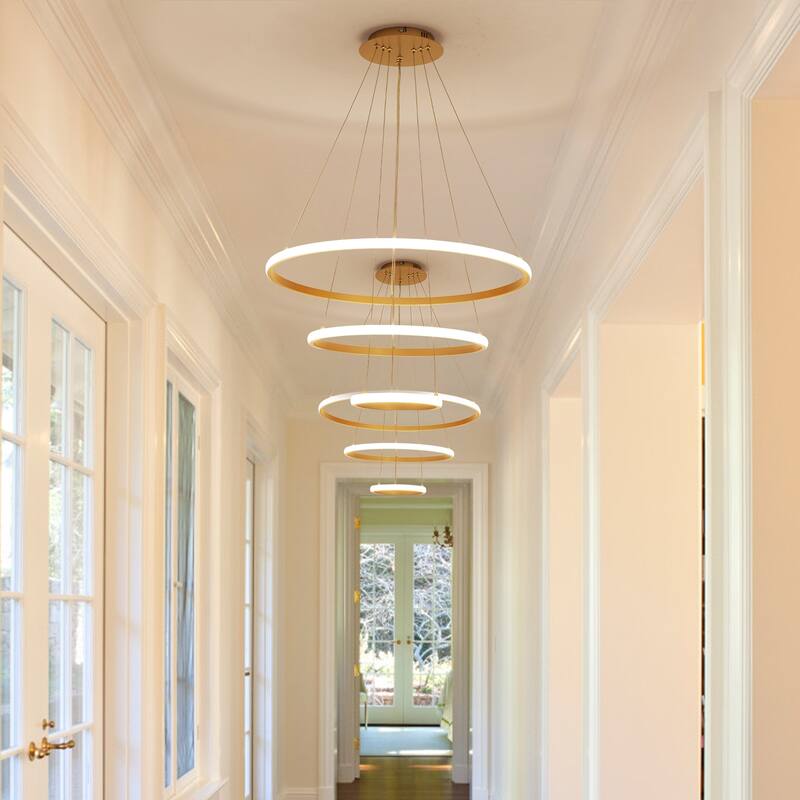 LED Tiered Linear Design Chandelier, Classic Semi Flush Mount Chandelier, Living Room Kitchen Island Dining Foyer Pendant Light