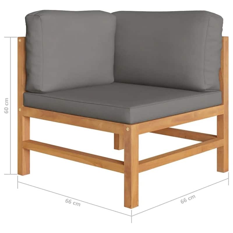 vidaXL Garden Lounge Set Patio Sectional Sofa with Cushions Poly Rattan Brown - 26" x 26" x 23.6"