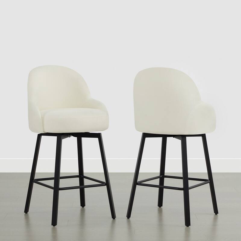 Spruce & Spring Amari Swivel Upholstered Counter Bar Stool with Thickened Cushion