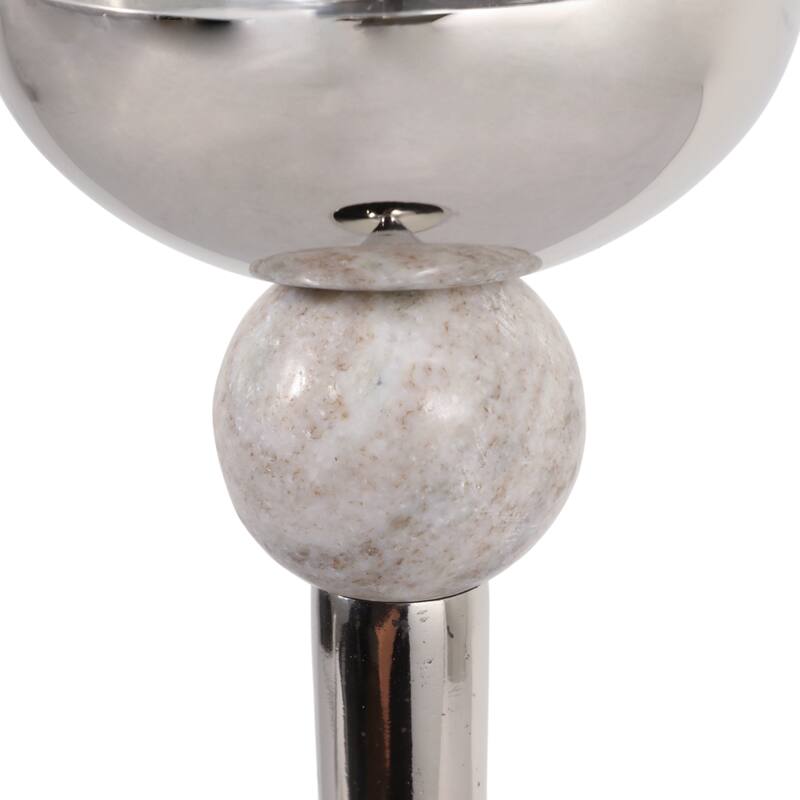 Metal Marble Floor Candle Holder Elegant Sculptural Hurricane