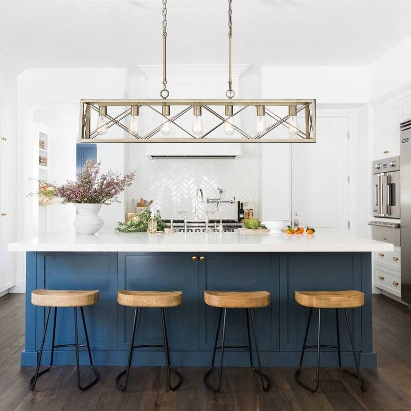 7-Light 48In Linear Modern Farmhouse Kitchen Chandelier - 48''