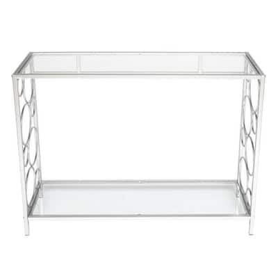 Toughened Glass Panel Console Table - (40.16 x 12.01 x 29.92)"