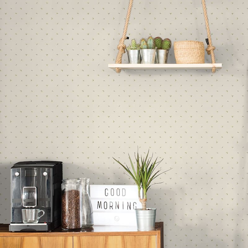 Galerie Wallcoverings Kitchen Recipes Petite Floating Leaf Design Vinyl on Non-woven Matte Wallpaper Roll