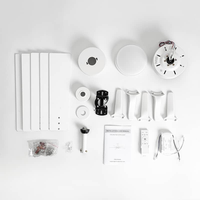 Breezary 52/42-IN LED Ceiling Fan with Light Kit and Remote-5 Blade