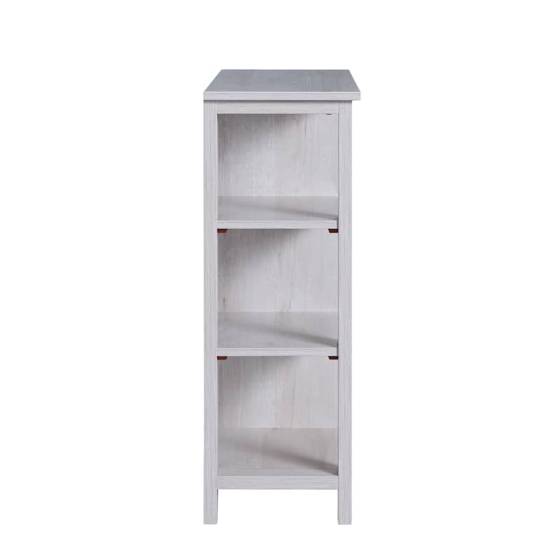 McKee Farmhouse White Oak Storage Cabinet with 3-Open Shelf by Furniture of America