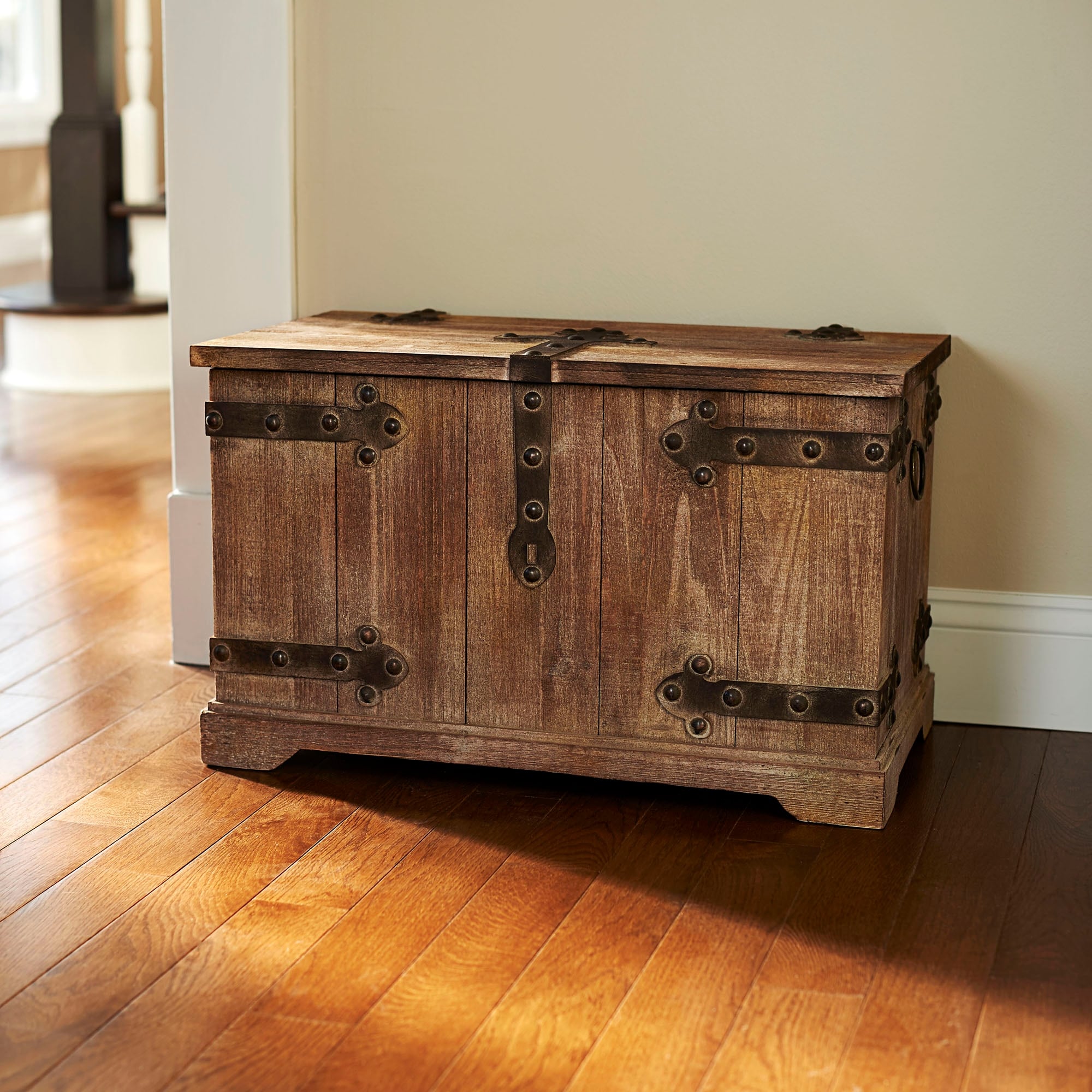 Household Essentials Decorative Chinese Fir Wood Trunk with Metal Accents On Sale Bed Bath Beyond 12808336