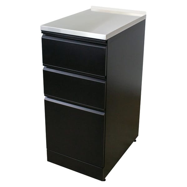 slide 2 of 9, Transolid TRS_TC3D-1522 34-9/10" Stainless Steel Utility Cabinet with Matte Black - Anthracite Finish