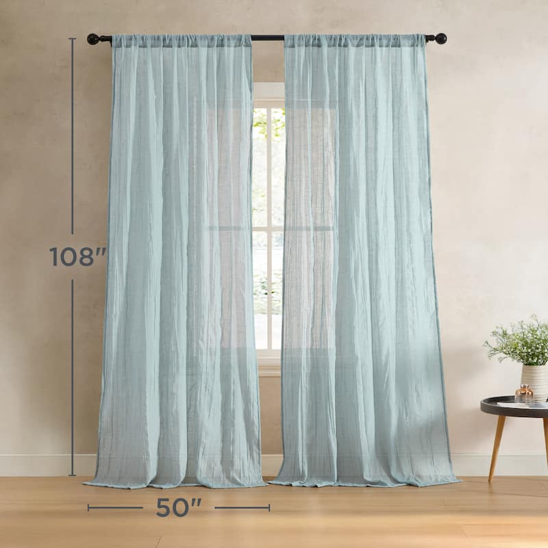 French Connection Charter Crushed Rod Pocket Window Curtain Pair
