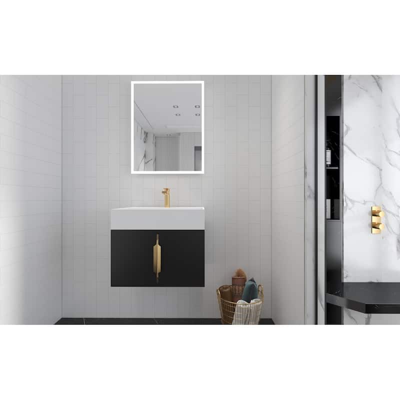 Amazon 24" Wall Mounted Bathroom Vanity Set w/ White Top