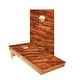 preview thumbnail 1 of 3, Wavy Wood Cornhole Boards NO Bags - Add Board Lights