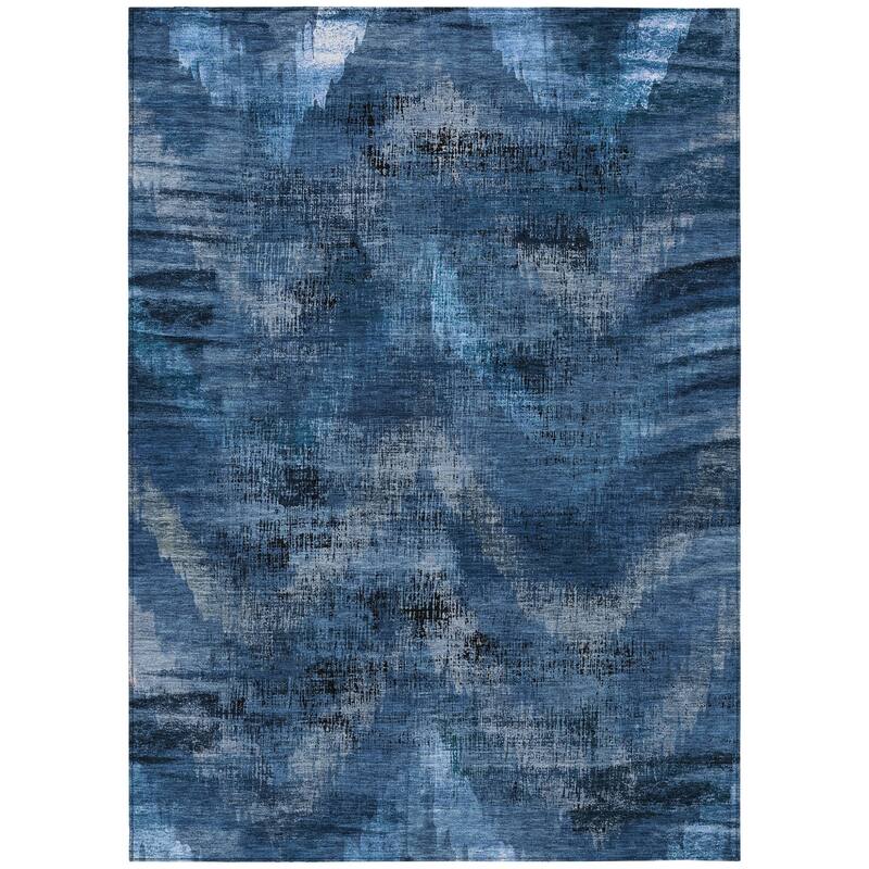 HomeRoots Abstract Transitional Rectangle Outdoor Rug