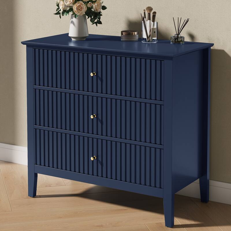 Fluted 3 Drawer Dresser