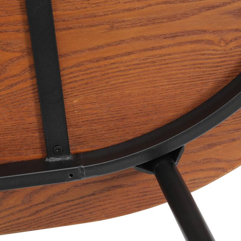 Tule Modern 9-Piece Dining Set with Solid Wood Top Oval Dining Table and Fabric Upholstered Black Steel Legs