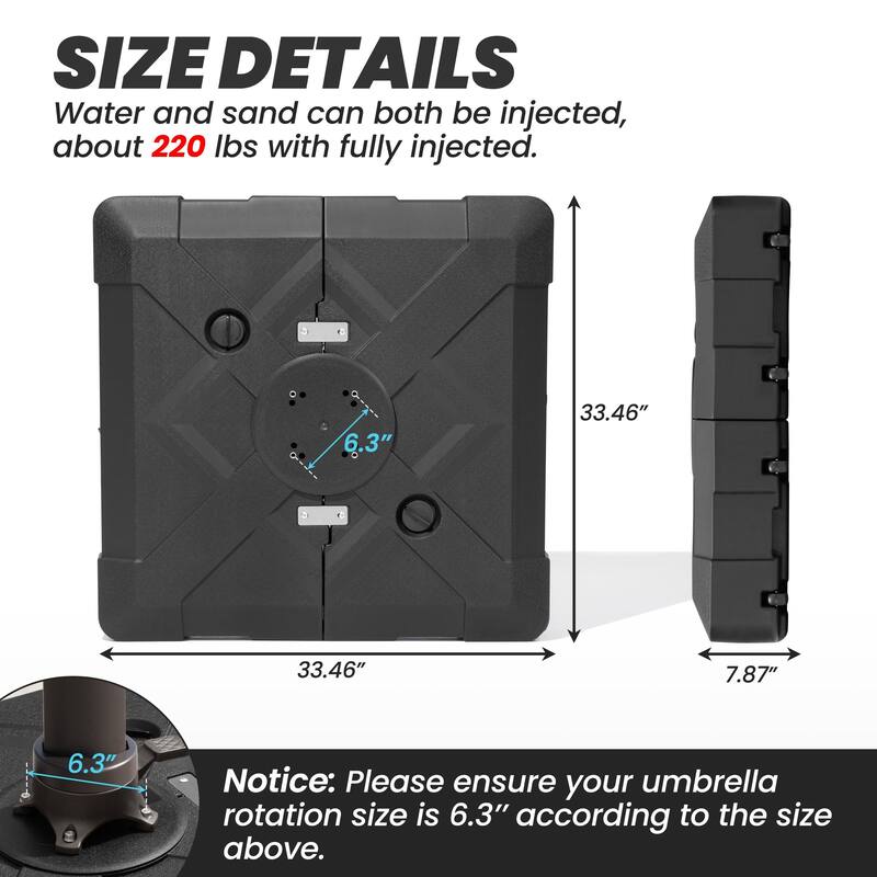 11.5' Cantilever Patio Umbrella with Umbrella Base Stand, Crank Lift, 360 Degree Rotation & Tilt