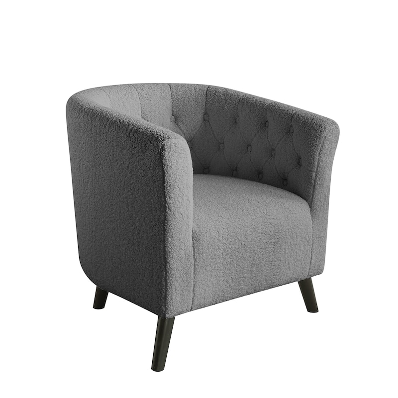 Corvus Schaefer Velvet Curved Back Barrel Accent Chair