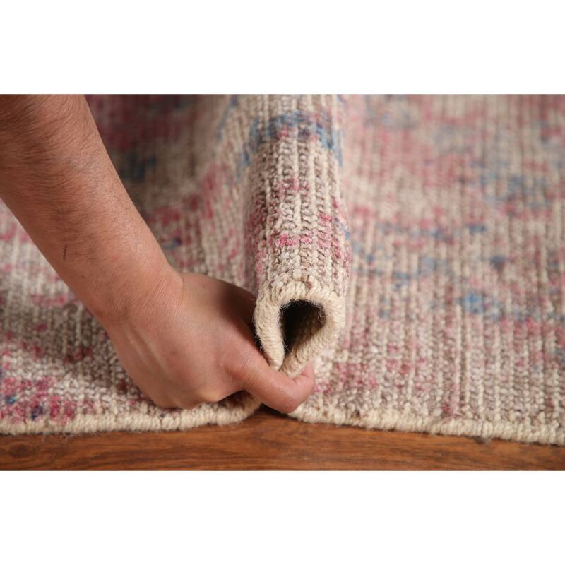 Abstract / Modern Area Rug Hand-Knotted Multi-Color Wool Carpet - 7'10"x 9'8"