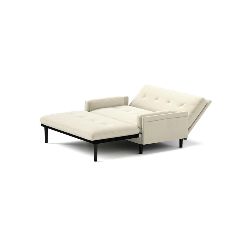 Convertible Sleeper Sofa Bed with Pillow Top Arms, 2-Seat Settee with Pull-Out Bed, Leisure Sofa with Adjustable Backrest