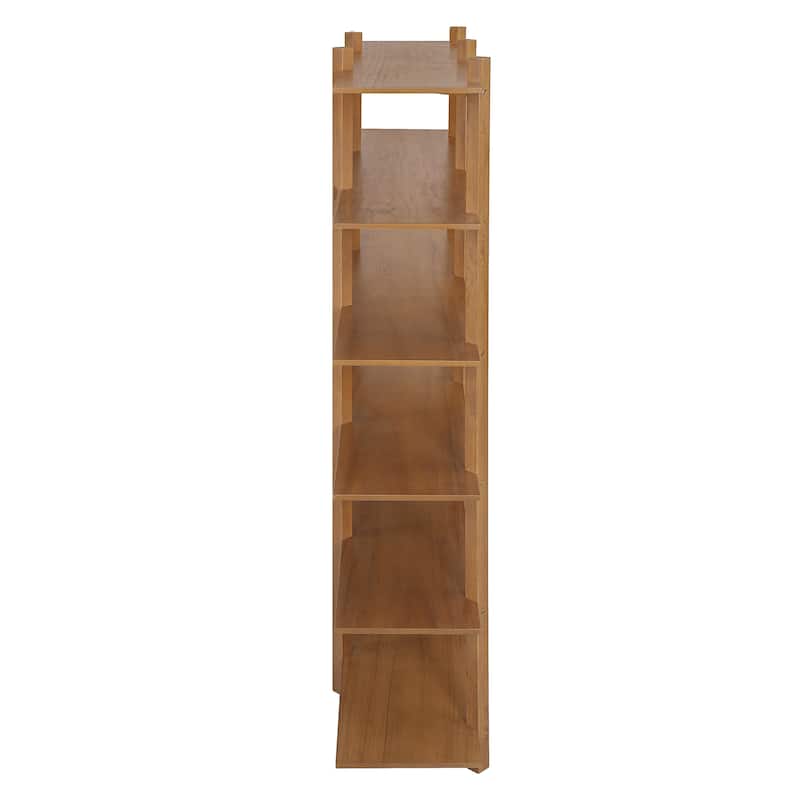 Christopher Knight Home - Farmhouse Pine Wood 6-Tier Open Shelf Bookcase with Acacia Veneer