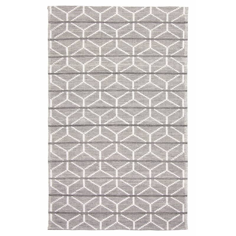 ECARPETGALLERY Braid weave Sienna Grey Wool Rug - 5'0 x 8'0 - Grey - 5'0 x 8'0