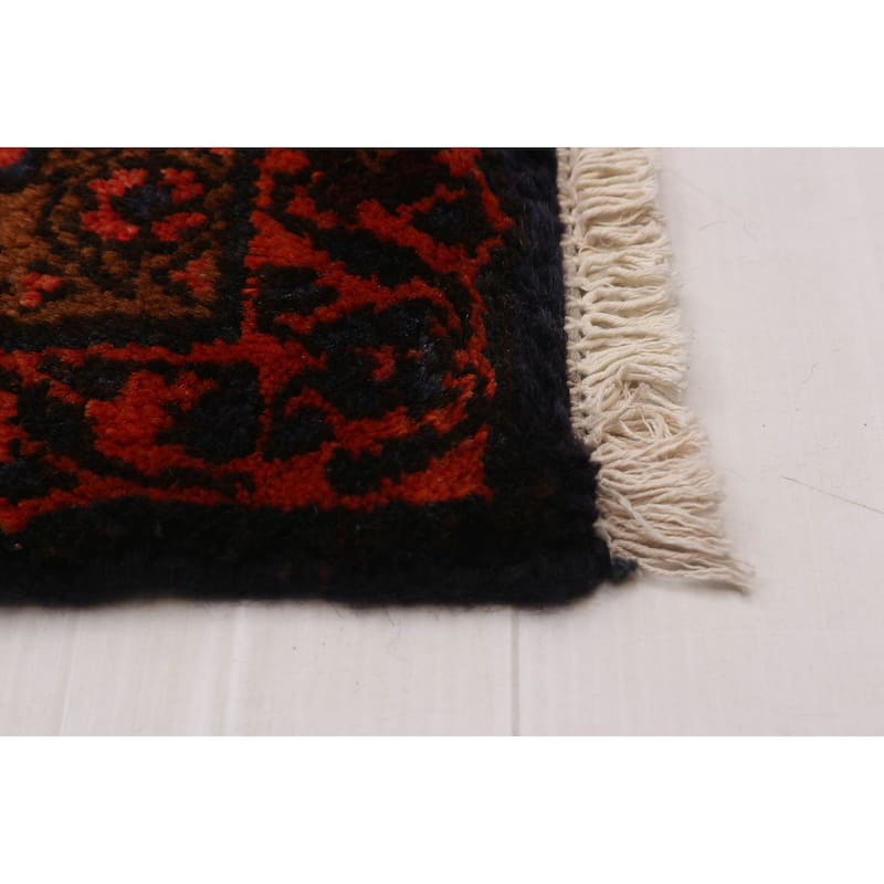 ECARPETGALLERY Hand-knotted Andelz Navy, Orange Wool Rug - 3'9 x 14'0