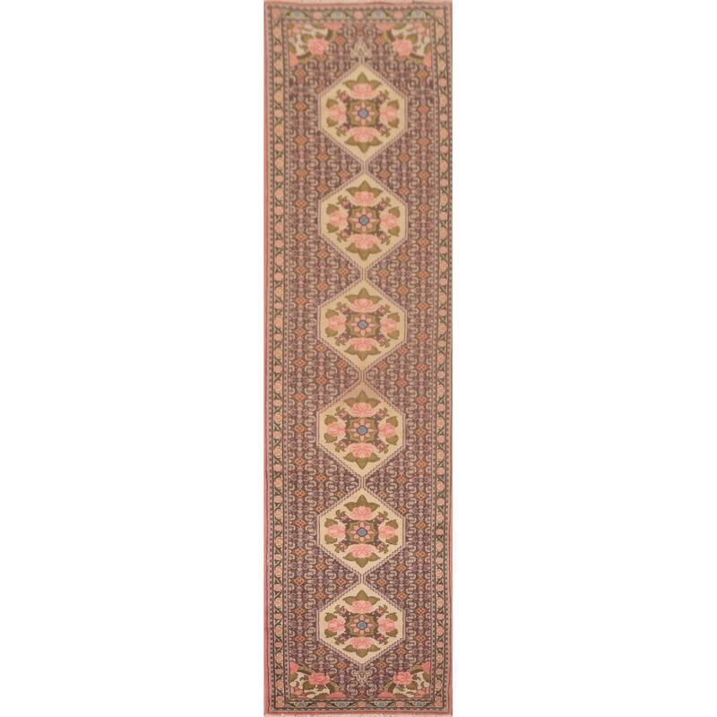 Geometric Bidjar Persian Vintage Runner Rug Handmade Wool Carpet - 2'0"x 9'9"