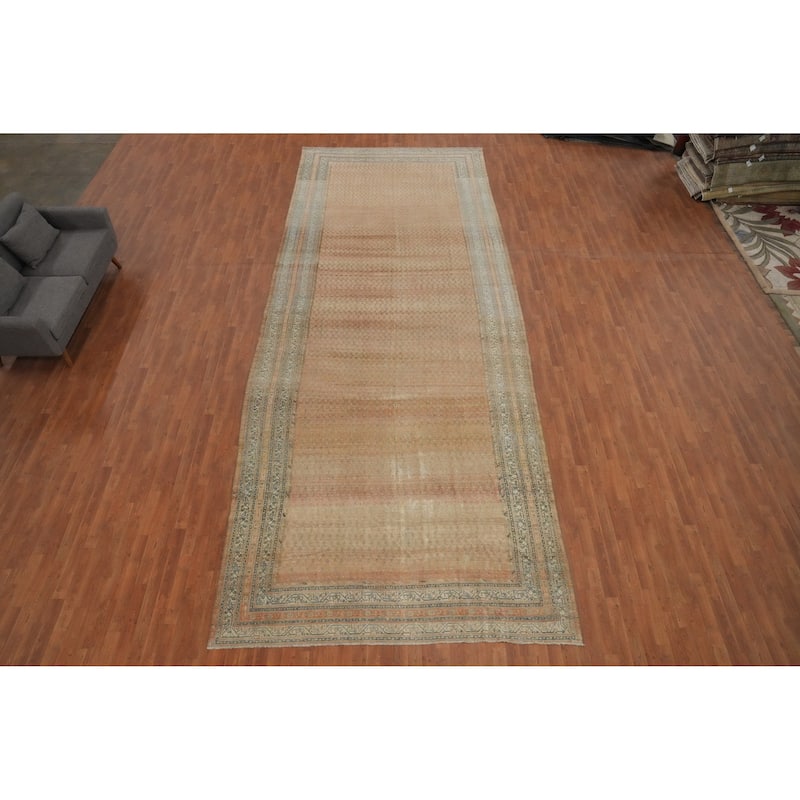 Hand Knotted Oriental 100% Wool Carpet Traditional All-Over Oranges & Rust Malayer Area Rug - 20' 1'' X 7' 9''