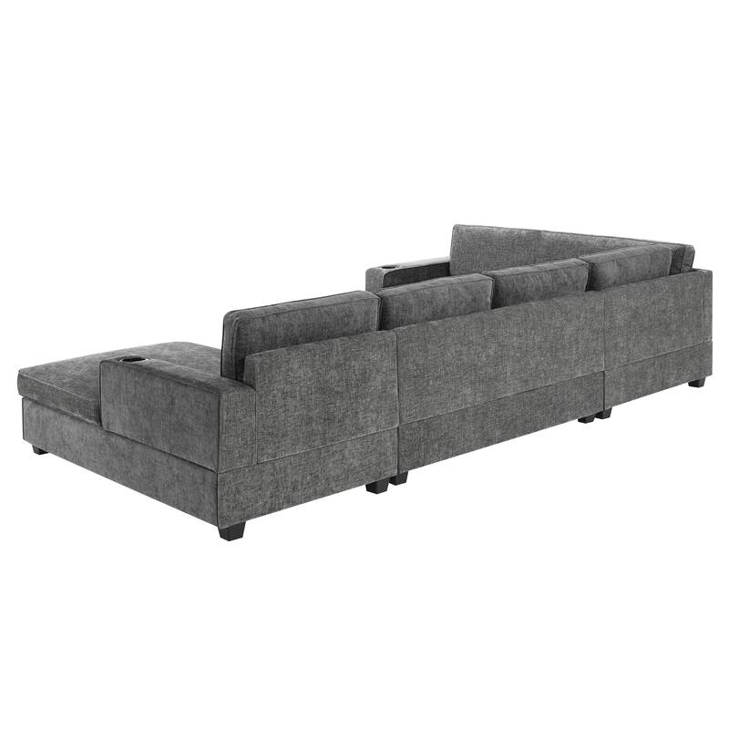 Merax 119*67" U Shaped Chenille Sectional Sofa
