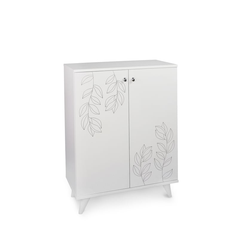 Valeria Wood Material Shoe Cabinet - Walnut