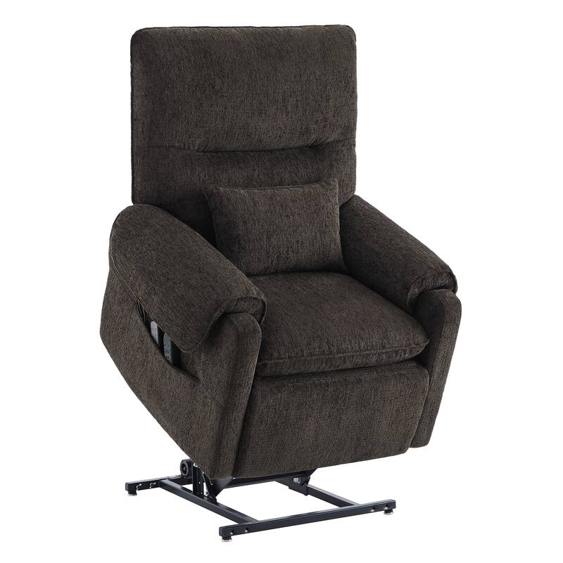 Chloe Power Lift Recliner with Heat Massage for Elderly - Dark Brown