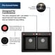 preview thumbnail 50 of 74, Karran 33" Top Mount Double Equal Bowl Quartz Kitchen Sink Kit - 33" x 22" x 9"