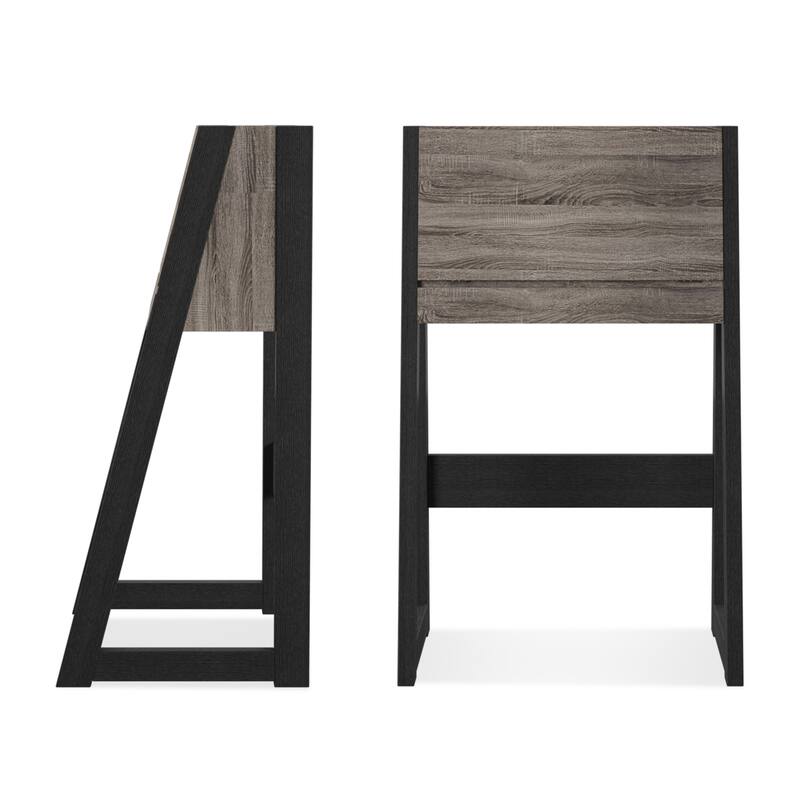 DH BASIC Modern Black Leaning 26" Privacy Writing Desk by Denhour