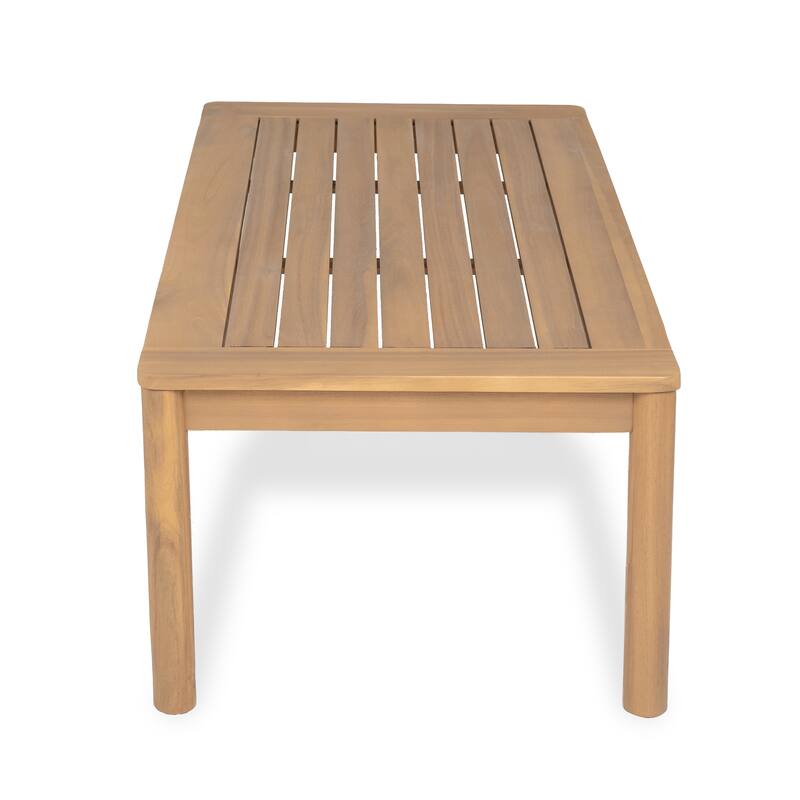 Christopher Knight Home-Ethan Outdoor Acacia Wood Loveseat and Coffee Table Set
