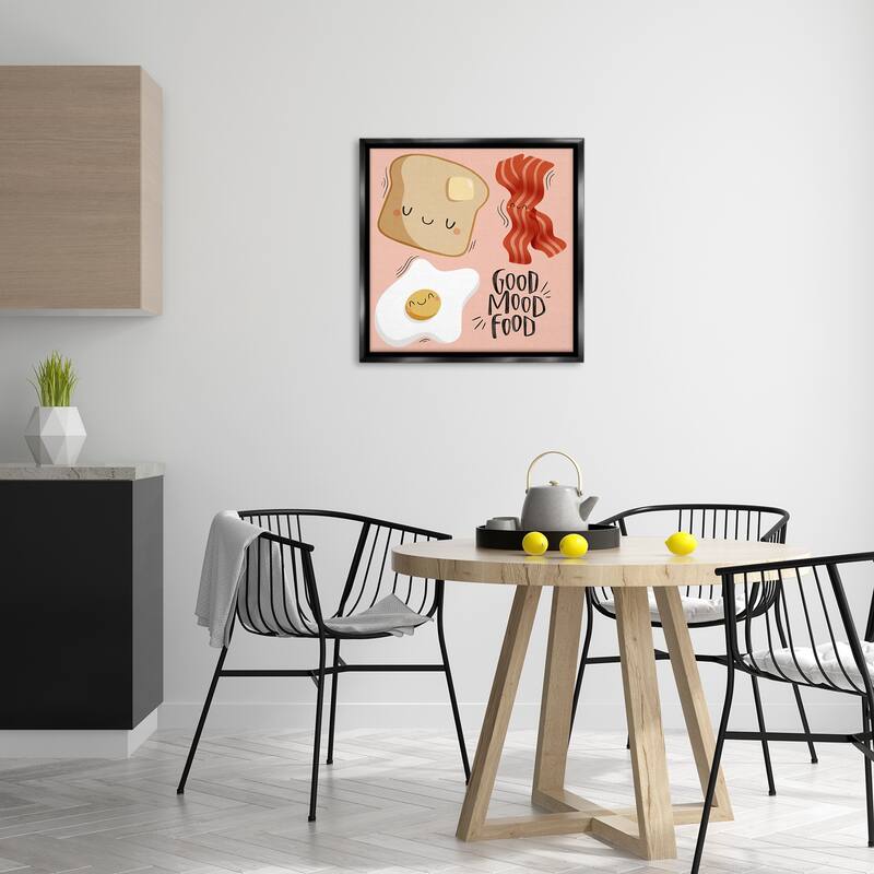 Stupell Good Mood Food Breakfast Framed Floater Canvas Wall Art Design By Sarah Hickman