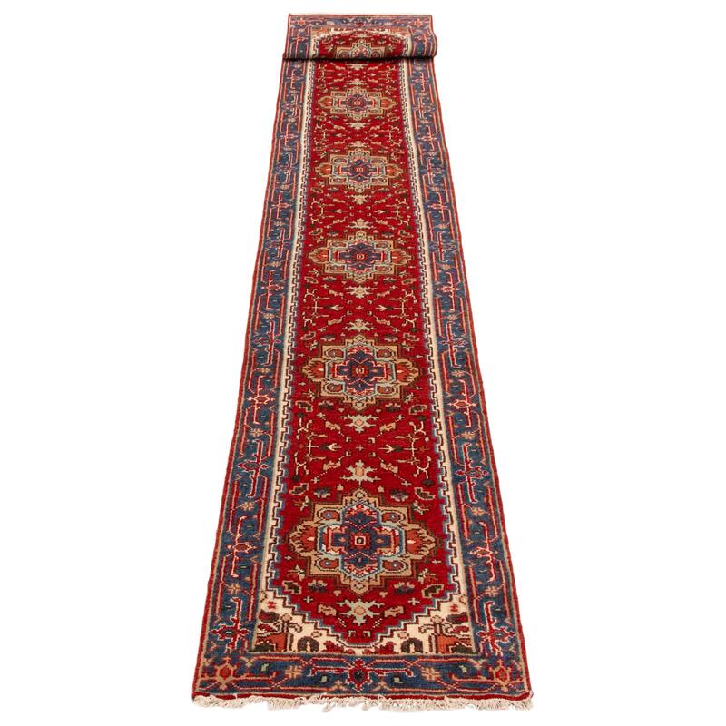 ECARPETGALLERY Hand-knotted Serapi Heritage Red Wool Rug - 2'5 x 16'2