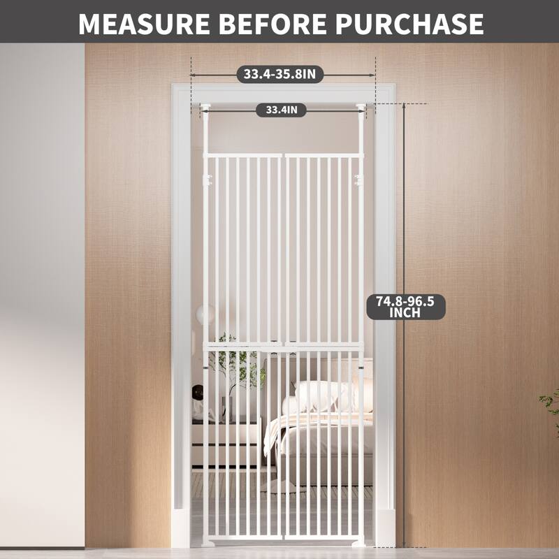 Adjustable Extra Tall Pet Gate, Pressure Mounted, for Cats and Pets