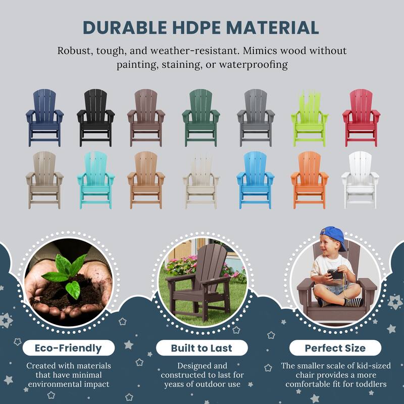 Laguna Kids Outdoor Poly Adirondack Chair (Set of 4)