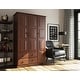 preview thumbnail 2 of 17, Copper Grove Caddo Grand 100% Solid Wood Wardrobe Mocha