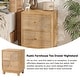 preview thumbnail 8 of 27, COZAYH 3-Drawer Farmhouse Dresser with Handicraft Wood Ring Motif, Rustic Nightstand Wooden Finish, Boho, Natural Wood