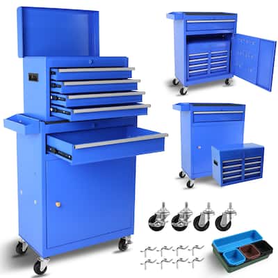 Versatile High-Capacity Rolling Tool Chest with Lockable Security and Adjustable Shelves