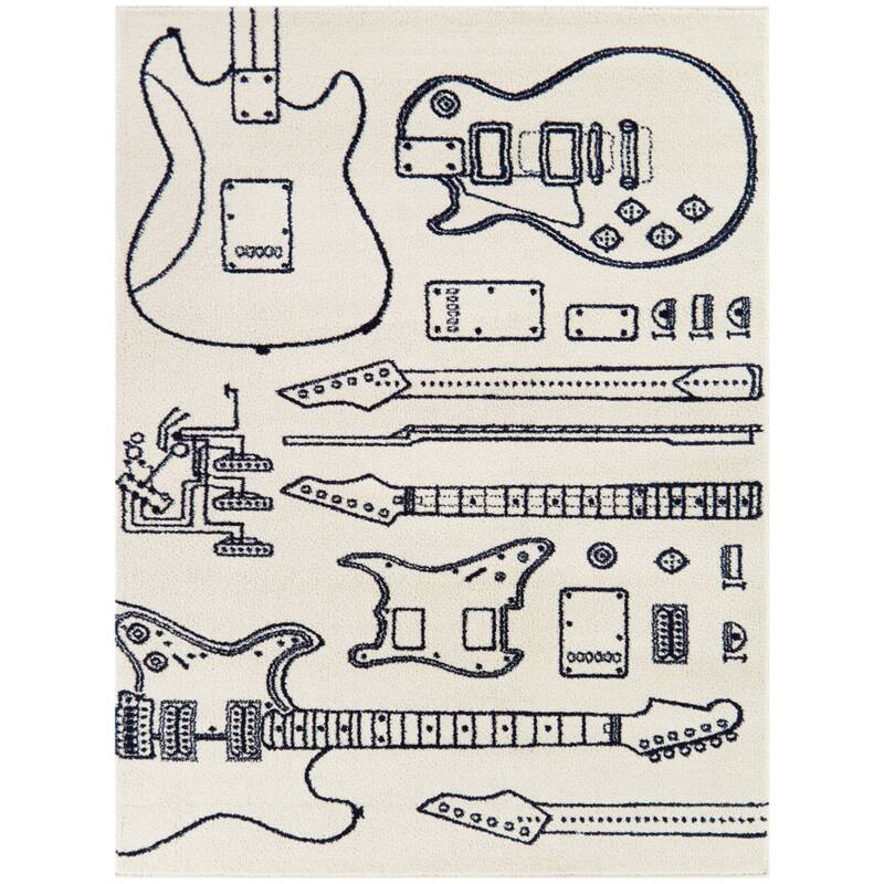 Mod-Tod Rocker Kids Guitar Area Rug