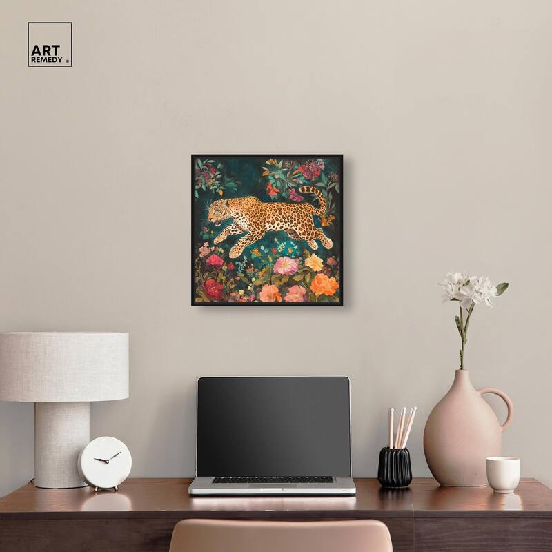 Tigers and Blooms Canvas by Art Remedy