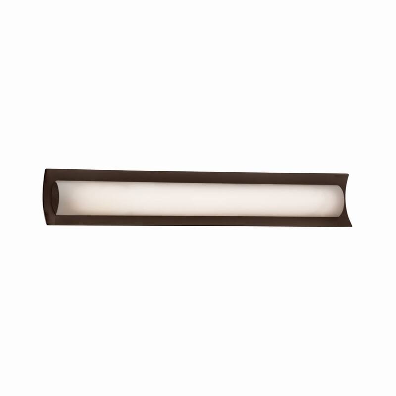 Justice Design Fusion Lineate 30-inch Dark Bronze ADA LED Wall/ Bath Bar, Opal Shade - Dark Bronze, Opal