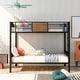 preview thumbnail 2 of 25, Full-over-Full Bunk Bed Modern Style Steel Frame Bunk Bed with Safety Rail, Built-in Ladder for Bedroom