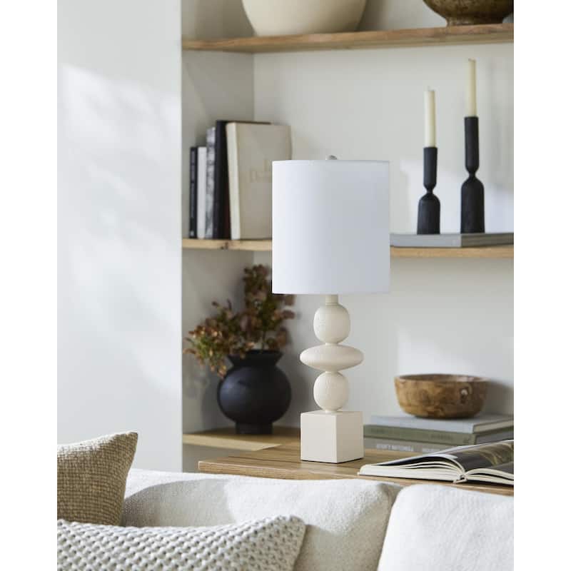 Livabliss Anie Modern Accent Table Lamp - 23"H x 9"W x 9"D - Cream