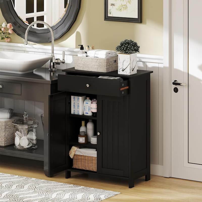 Bathroom Storage Cabinet Freestanding Towel Cabinet w/ Drawer