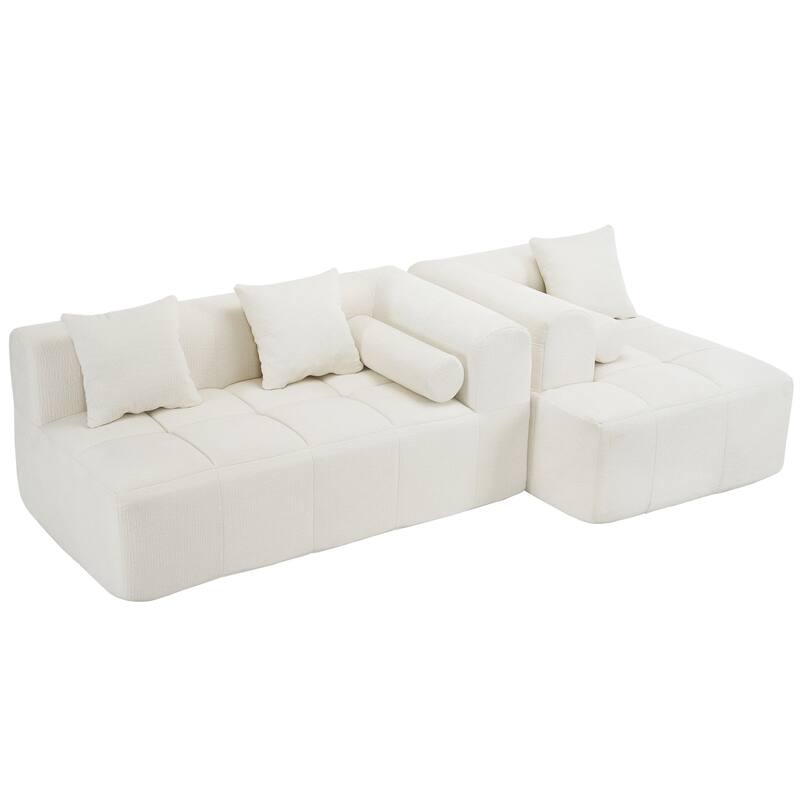 101.2" Chenille Modular Sectional Sofa with Deep Seating, Foam