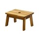 preview thumbnail 4 of 4, 8.8 in. H Natural Backless Acacia Wood Stool Chair