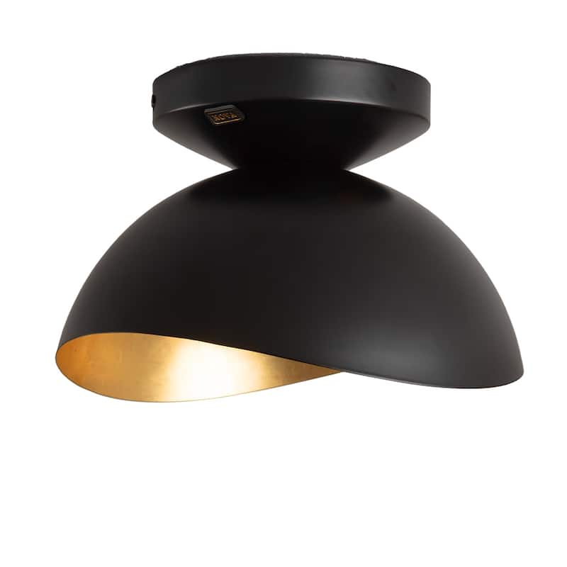 Luna Bella Pendant Light Small - Matte Black, Weathered Brass